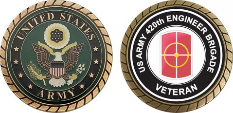 U.S. Army 420th Engineer Brigade Veteran Challenge Coin