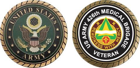 U.S. Army 426th Medical Brigade Unit Crest Veteran Challenge Coin
