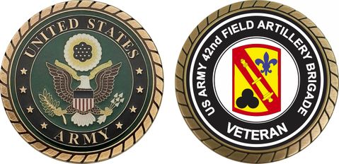 U.S. Army 42nd Field Artillery Brigade Veteran Challenge Coin