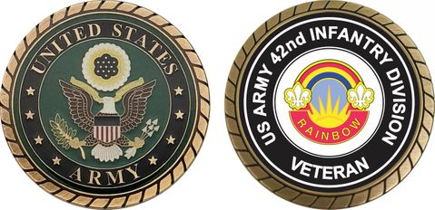 U.S. Army 42nd Infantry Division Unit Crest Veteran Challenge Coin