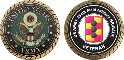 U.S. Army 434th Field Artillery Brigade Veteran Challenge Coin
