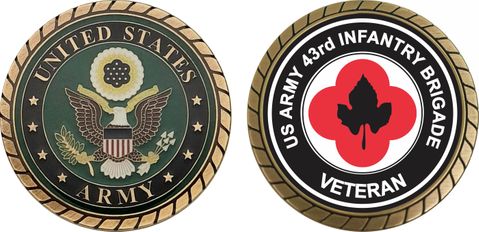 U.S. Army 43rd Infantry Brigade Veteran Challenge Coin