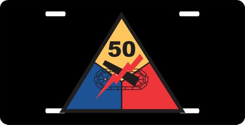 U.S. Army 50th Armored Division  License Plate