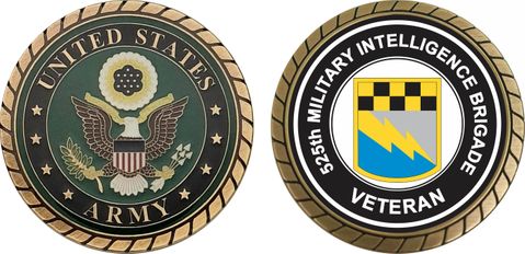 U.S. Army 525th Military Intelligence Brigade Veteran Challenge Coin