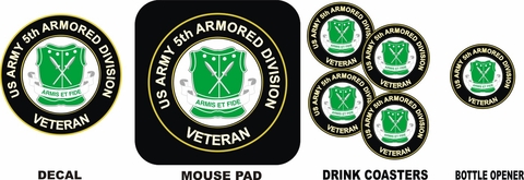 U.S. Army 5th Armored Unit Crest Veteran Sticker Decal