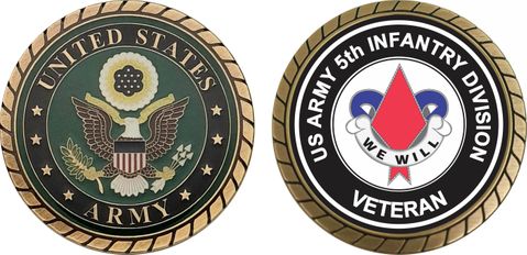 U.S. Army 5th Infantry Unit Crest Veteran Challenge Coin