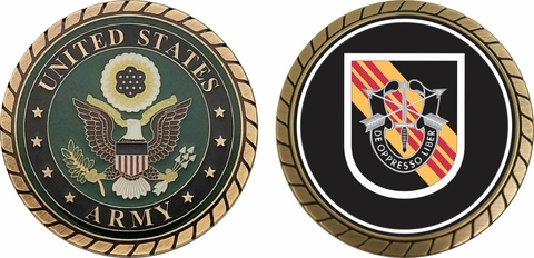 U.S. Army 5th Special Forces Group Black Flash Challenge Coin