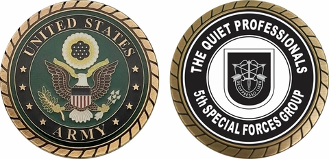 U.S. Army 5th Special Forces Group Quiet Professionals Challenge Coin