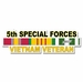 U.S. Army 5th Special Forces Vietnam Veteran Window Strip Decal