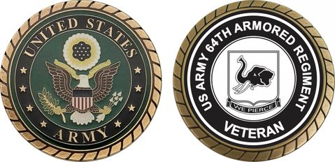 U.S. Army 64th Armored Regiment Brigade Veteran Challenge Coin