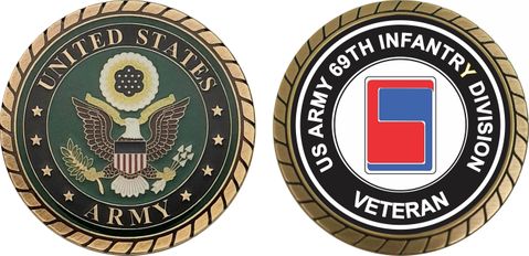 U.S. Army 69th Infantry Division Veteran Challenge Coin