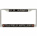 U.S. Army 72nd Field Artillery Brigade License Plate Frame