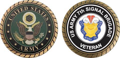 U.S. Army 7th Signal Brigade Unit Crest Veteran Challenge Coin