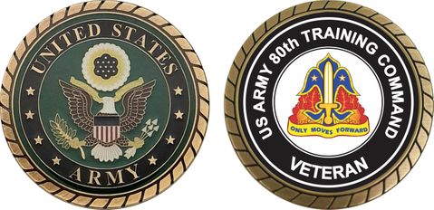 U.S. Army 80th Training Command Unit Crest Veteran Challenge Coin