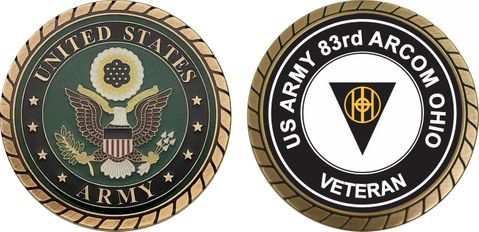 U.S. Army 83rd ARCOM Ohio Veteran Challenge Coin