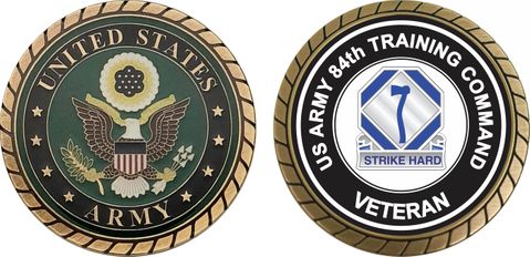 U.S. Army 84th Training Command Unit Crest Veteran Challenge Coin