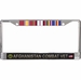 U.S. Army Afghanistan Combat Veteran 3-Ribbon Stack License Plate Frame
