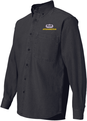 U.S. Army Afghanistan Jump Wings Denim Shirt