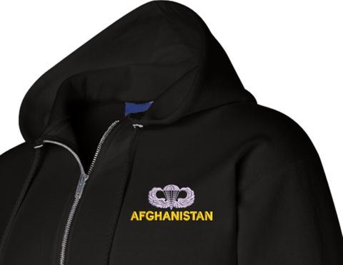 U.S. Army Afghanistan Jump Wings Full Zip Hoodie