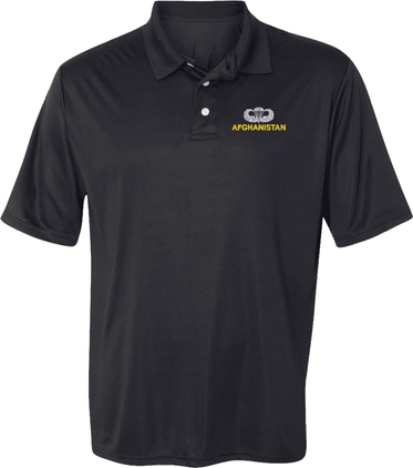U.S. Army Afghanistan Jump Wings Moisture Wicking Polo