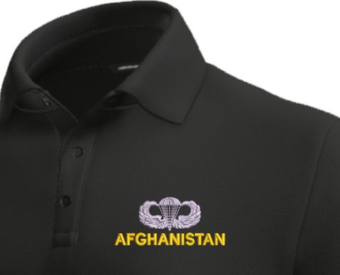 U.S. Army Afghanistan Jump Wings Moisture Wicking Polo