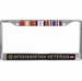 U.S. Army Afghanistan Veteran 3-Ribbon Stack License Plate Frame