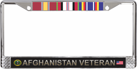 U.S. Army Afghanistan Veteran 3-Ribbon Stack License Plate Frame