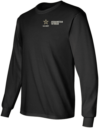 U.S. Army Afghanistan Veteran Embroidered Long Sleeve T-Shirt