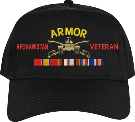 U.S. Army Armor Afghanistan Veteran Embroidered Cap