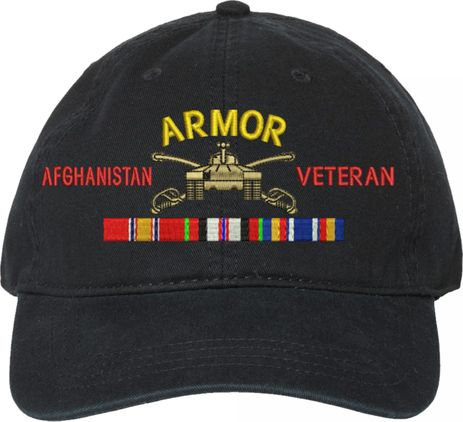 U.S. Army Armor Afghanistan Veteran Unstructured Dad Cap