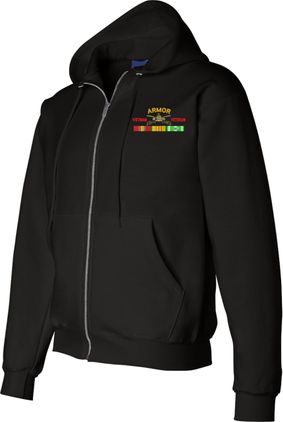 U.S. Army Armor Vietnam Veteran Zippered Hoodie