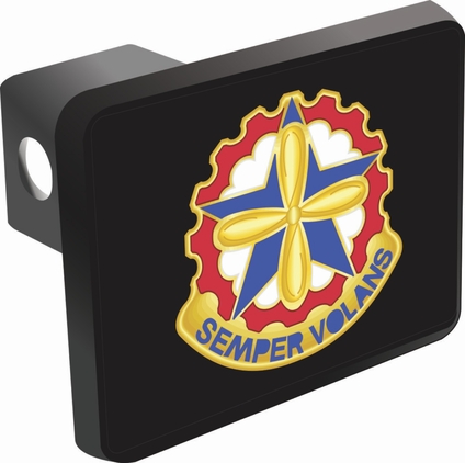 U.S. Army AVCRAD Control Element Unit Crest Hitch Cover