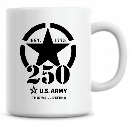 U.S. Army (Black) 250th Anniversary 11oz Coffee Mug