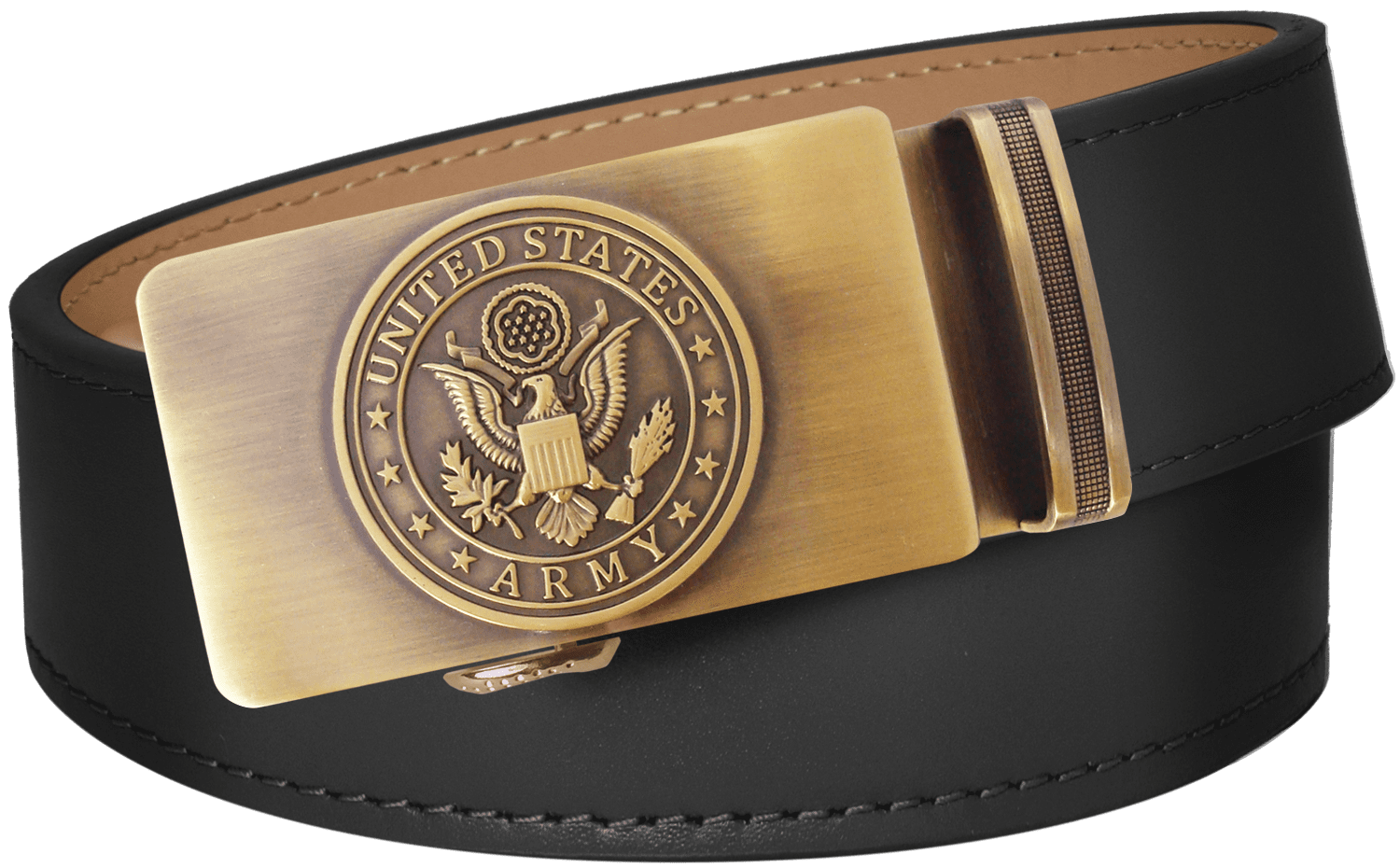 U.S. Army Black Full Grain Leather Slide Belt