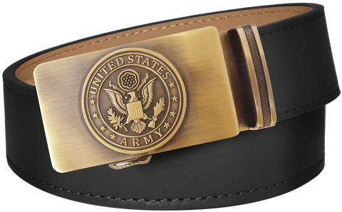 U.S. Army Black Full Grain Leather Slide Belt