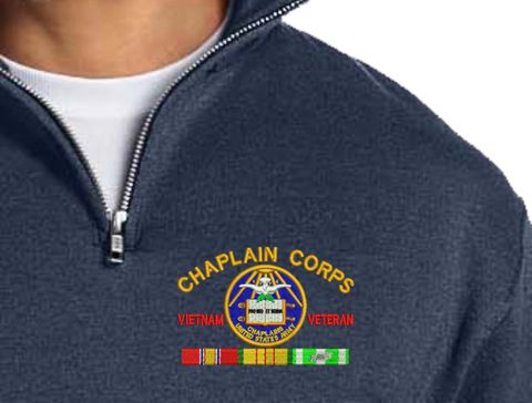 U.S. Army Chaplain Corps Vietnam Veteran Embroidered Quarter-Zip Pullover