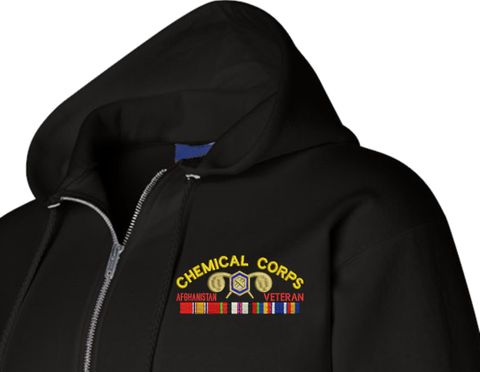 U.S. Army Chemical Corps Afghanistan Veteran Zippered Hoodie