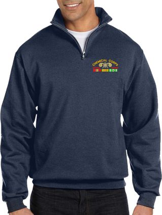 U.S. Army Chemical Corps Vietnam Veteran Embroidered Quarter-Zip Pullover