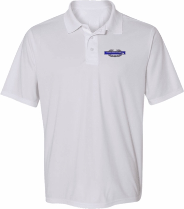 U.S. Army CIB White Moisture Wicking Polo Small