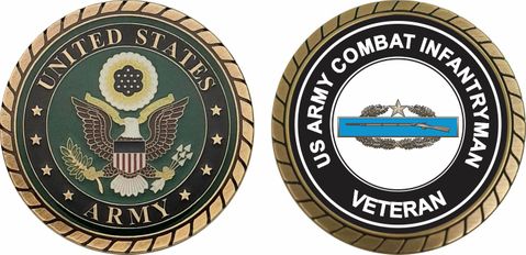 U.S. Army Combat Infantry 2nd Award Veteran Challenge Coin
