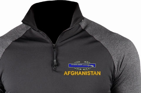 U.S. Army Combat Infantry Badge Afghanistan ProWikMax 2-Tone 1/4 Zip Long Sleeve Shirt