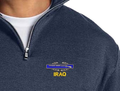 U.S. Army Combat Infantry Badge Iraq Embroidered Embroidered Quarter-Zip Pullover