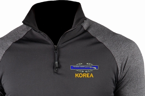 U.S. Army Combat Infantry Badge Korea ProWikMax 2-Tone 1/4 Zip Long Sleeve Shirt