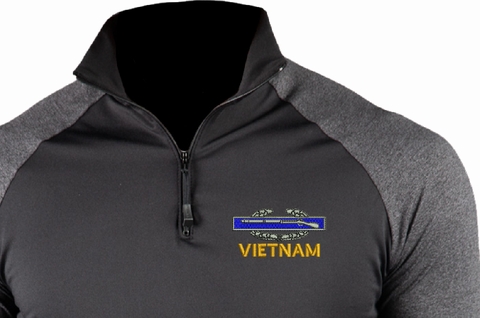 U.S. Army Combat Infantry Badge Vietnam ProWikMax 2-Tone 1/4 Zip Long Sleeve Shirt