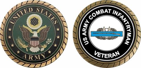 U.S. Army Combat Infantryman 3rd Award Veteran Challenge Coin