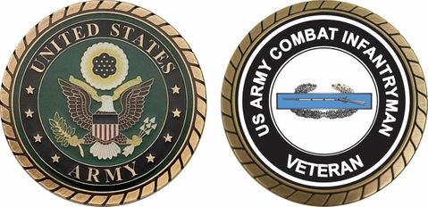 U.S. Army Combat Infantryman CIB 1st Award Veteran Challenge Coin