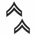 U.S. Army Corporal Chevron Black Metal Collar Rank Insignia