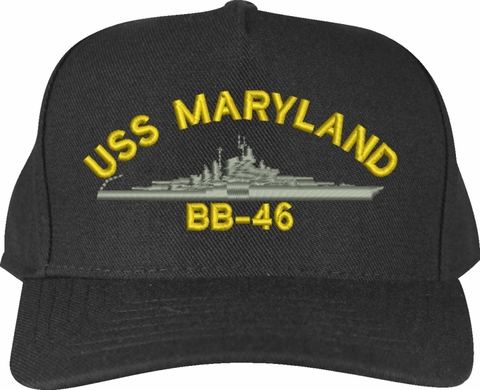 USS Maryland BB-46 Ship Custom Embroidered Cap