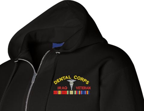 U.S. Army Dental Corps Iraq Veteran Zippered Hoodie