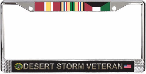 U.S. Army Desert Storm Veteran 3-Ribbon Stack License Plate Frame